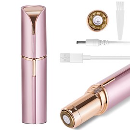 Depiladora Facial Mujer,Depiladora Electrica Mujer con LED Luz,Rasuradora Portátil,con 2 Cuchillas y Cepillos de Repuesto,para Labios,Barbilla,Mejillas y Cuerpo