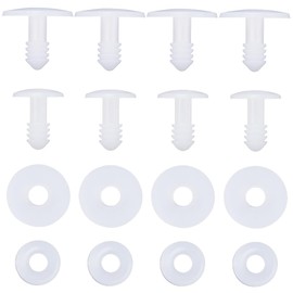 GORGECRAFT 52 Sets Plastic Animal Joints 14.5 and 20 mm Doll Joints White Doll Skeleton Joints Plastic Safety Joints with Washers for DIY Crafts Accessories for Teddy Bears