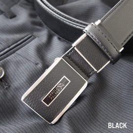 Arnold Palmer APB-4509 Men's Genuine Leather Business Belt, Fit Buckle + Elastic Holder, 1.4 inches (35 mm) Wide, King Size, Large Size, Up to 51.2 inches (130 cm)
