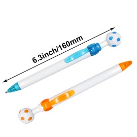 Maydahui 12 Pcs Cute Soccer Ballpoint Pens Retractable Colorful Football Pens Soccer Party Favor Pens Black Ink for School Office Supplies Soccer Themed Birthday Gift Goodie Bags