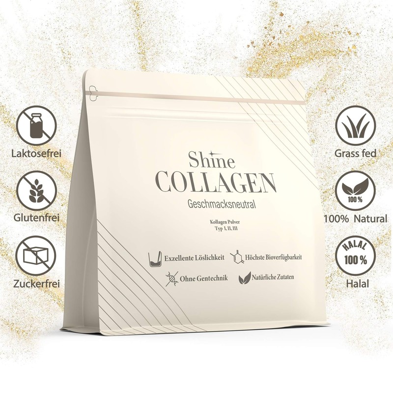 Shine Collagen Pulver 500g - 100% Collagen Peptide, Premium Hydrolysat