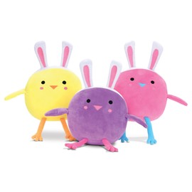 iscream Easter Joy Set of 3 10" Plush Bunny Chicks with Embroidered Accents for All Ages