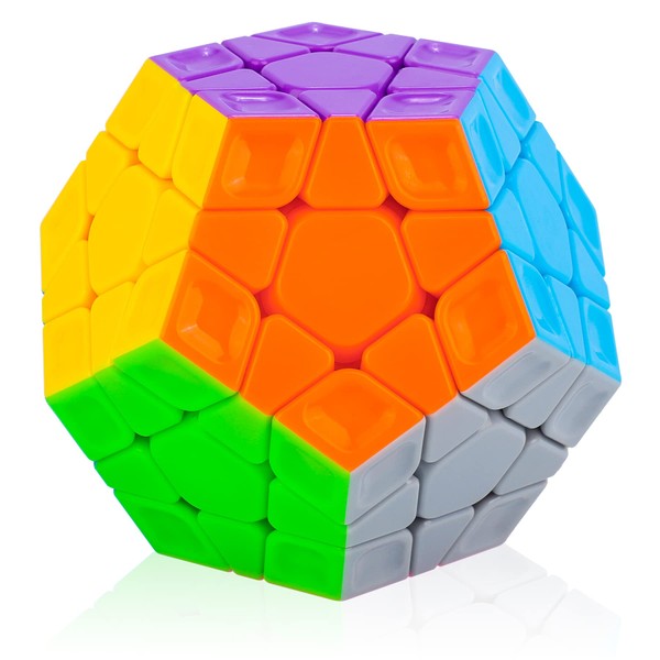 Cooja Megaminx Cube Dodecahedron Stickerless Magic Cube Smooth Speed Durable 3D Puzzle Cube Toy for Boys Girls