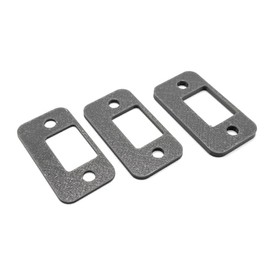 Perfect Fit Door Strike Shims (Set of 3 different sizes - 2mm, 3mm, 4mm) Spacer For Interior and Exterior Door Latch Plate Alignment (Dark Gray, Standard Strike)