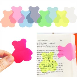 Cute Bear Bear Film Sticky Notes, Set of 8 Colors, Transparent, Index, Transparent, Fluorescent, Color, Sticky Notes, Stickers, Translucent, Waterproof