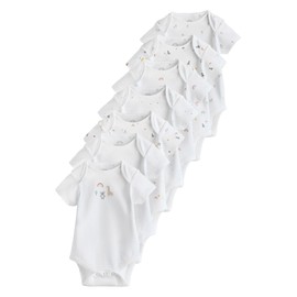 NEXT Kurzärmelige Babybodys 5er-Pack 7 Pack White Character 6 Monate