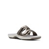 Clarks Women's Breeze Piper Slide Sandal, Pewter Synthetic, 12