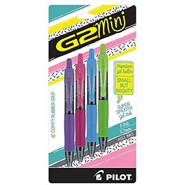 Pilot G2 Mini Premium Retractable Gel Ink Rollerball Pens, 4 Assorted Inks, 0.7mm Fine (31739)