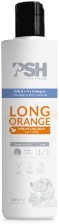 PSH Long Orange, Champú Suave con Colágeno Marino para Perros y Gatos, 300 ml, Hipoalergénico