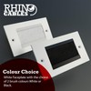 Rhinocables Double Gang Faceplate Brush Plate with Black or White