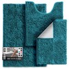 Hearth & Harbor Bathroom Rugs, Chenille Bath Mat - Machine Washable Bath Mats for Bathroom Non-Slip Backing Rubber, Quick Dry Bathroom Mat - Teal Blue Bath Rug, 17x24-26x44-20x24