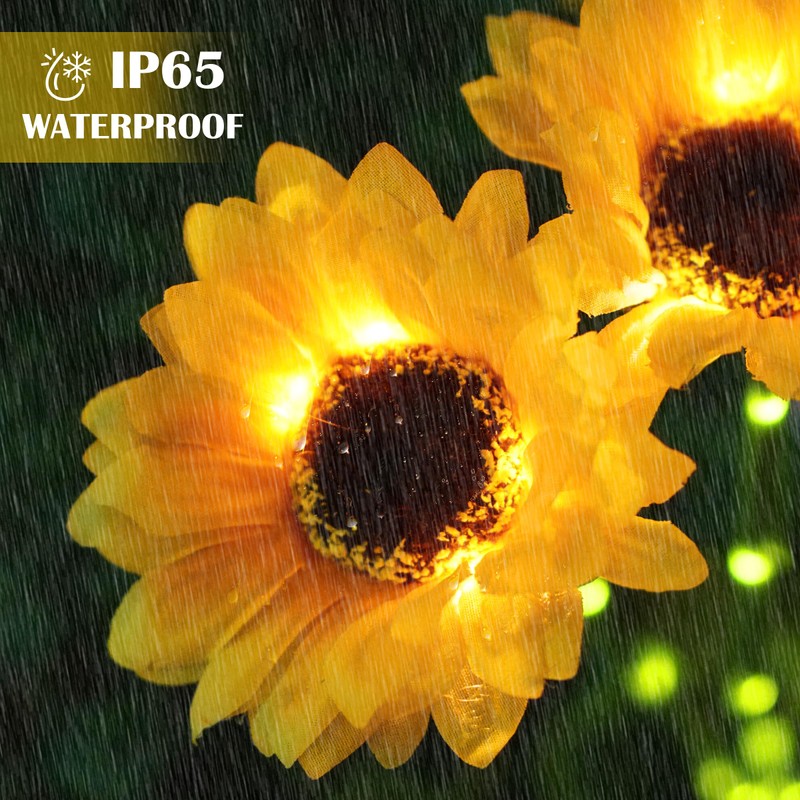 Solar Garden Lights - Solar Sunflower Outdoor Decorative Stake Lights