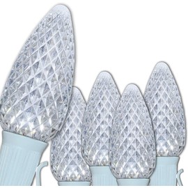 C9 OptiCore LED Commercial Outdoor Christmas Lights – Heavy Duty String Lights; Wedding Christmas; White Wire (50 Lights, 50 Ft, Cool White)