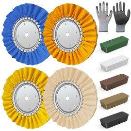 RoamRider 8” Airway Buffing Wheel Kit - 11-Piece Metal Polishing Kit with 5/8” Arbor, No Safety Flange Needed, Upgraded Design for Angle Grinder, Mirror Finish