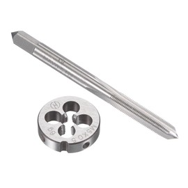 TOP-VIGOR M5 x 0.5mm Metric Tap and Die Set, Machine Thread Screw Tap with Round Threading Die, Heavy Duty Tap & Die Kit for DIY, Repair, Cutting External and Internal Thread