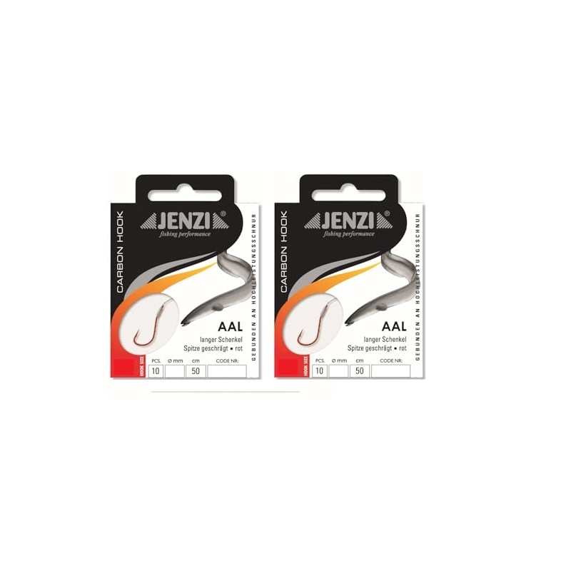 Set: 2 packs of tied eel hooks by Jenzi, (20