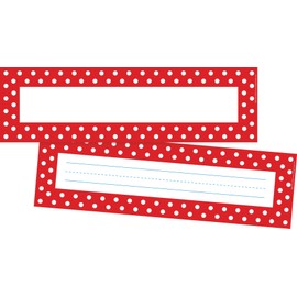 Barker Creek Double-Sided Desk Nameplates & Bulletin Board Signs Set, Dots, Two Designs in Set, Multi-Purpose, Classroom Décor, 3.5" x 12", 36 Each of Two Designs for Total of 72 per Set (1426)