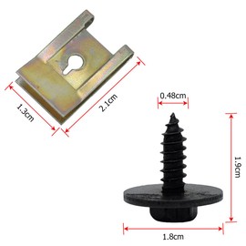 CGEAMDY 60 Pieces Tin Nut Screw Nut Clip Kit, Sheet Metal Nut Clip Set, Sheet Metal Nut Screw Nut Clip Kit Universal, Thread Clip Nut Set Maintenance of Cars, Nut Clip Kit U-Type
