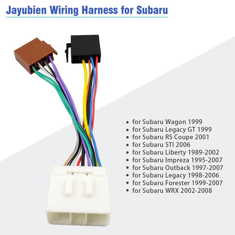 Jayubien 14Pin Radio Wiring Harness for Subaru Stereo Connector Compatible