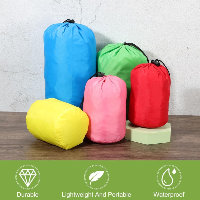 sourcing map 3.9x6.1x6.7 Stuff Sack, 2 Pack Nylon Water Resistant