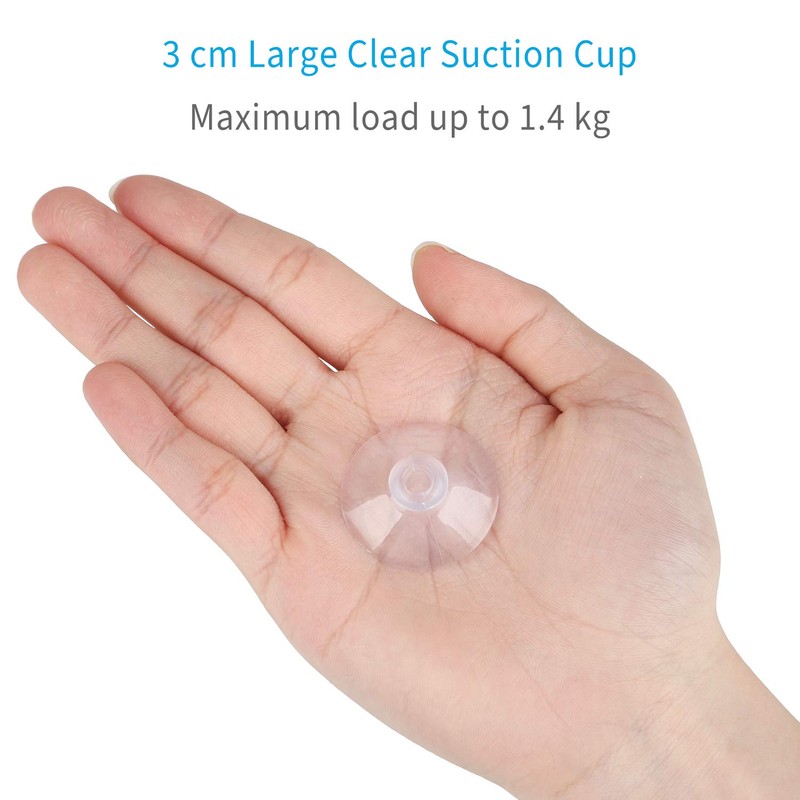 Pawfly Pack of 10 Clear Suction Cups 3 cm PVC