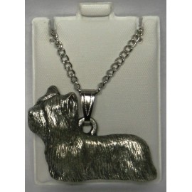 Skye Terrier Dog Harris Fine Pewter Pendant w Chain Necklace USA Made