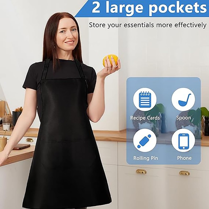 Incisite 12Pack Bib Apron,Aprons Bulk with 2 Pockets,Unisex Apron Bulk