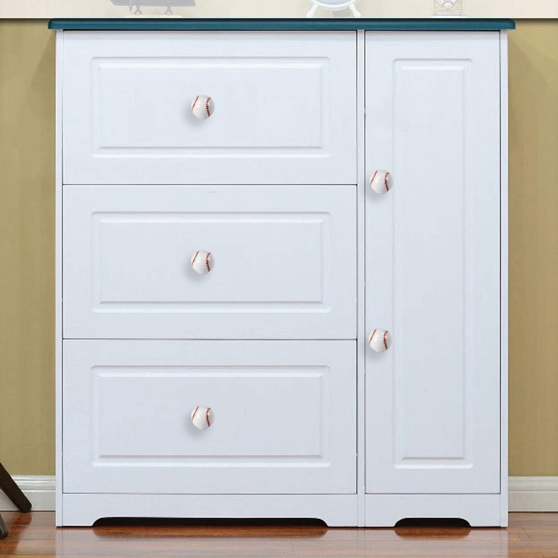 10 Pack Silverline Cabinet Hardware Dresser Drawer Knob Baseball Sports