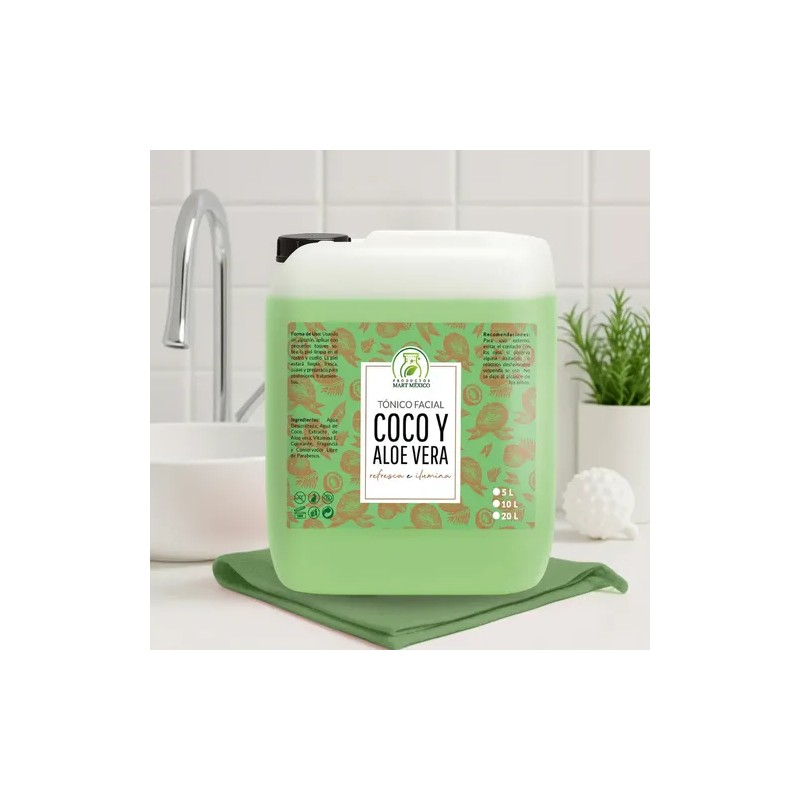 Tónico Facial Coco Aloe Vera 5L Productos Mart Mexico Hidratante