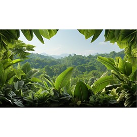 Aquarium Background Jungle Plants Lush Rainforest Terrarium Backdrop Nature Landscape Blue Sky Mountains Fish Tank Background Reptile Habitat Backdrop Decor Vinyl 30x12in