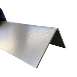 Gastro-Blechdesign Aluminium Angle Profile, 1500 mm Aluminium Angle 25 x 15 mm Inner Side Dimensions Made of Brushed Aluminium 1.5 mm Thick L Profile, Aluminium Edge Protection