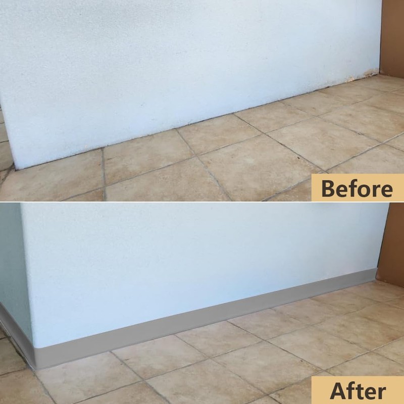 Lifronkit Flexible Baseboard Molding Trim, Peel and Stick Rubber Baseboard