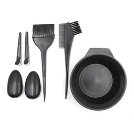 HZXINYI Pack of 5 Hair Dyeing Tools Including Hair Dye Bowl Comb Double-Sided Brush Hair Clips Earmuffs Black for Hairdressing Salon DIY Hairdressing Hair Care Hair Colouring