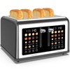 4 Slice Toaster Touch Screen, Stainless Steel Toasters Digital Timer,