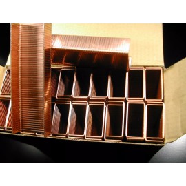 unicatch 16 gauge 1-1/4" Crown Carton Closing Staples 2000/bx Copper Plated 5/8" Length