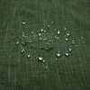 KOUFALL Olive Green Waterproof Linen Fabric Shower Curtain for Bathroom