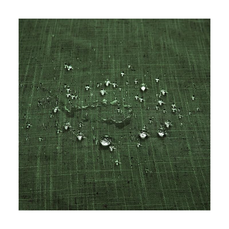 KOUFALL Olive Green Waterproof Linen Fabric Shower Curtain for Bathroom