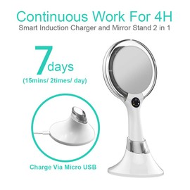 Starlite Handheld Rechargeable Lighted Makeup Mirror with 1X/5X Magnification, Dual Sided & Vanity Mirror with Bright and Warm Light, Cordless Rechargeable Mirror (White)