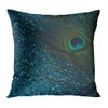 Suike Glittery Aqua Peacock Feather Fancy Hidden Zipper Home Sofa