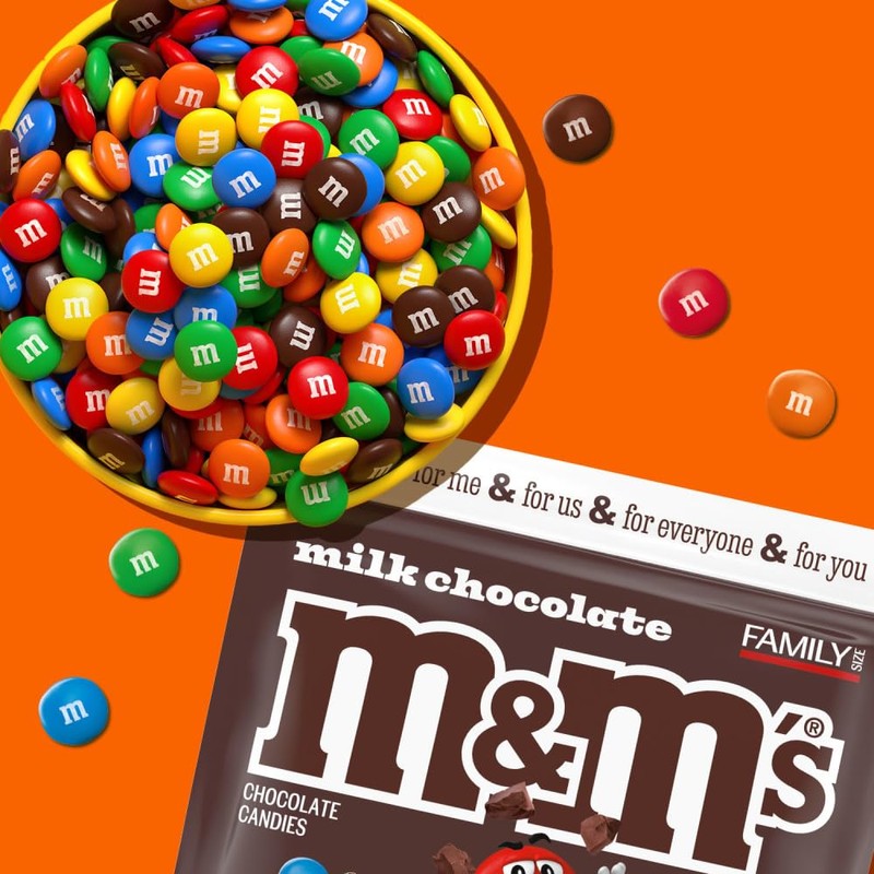 M&M'S Milk Chocolate Candy, Family Size, 18 oz Resealable Bulk