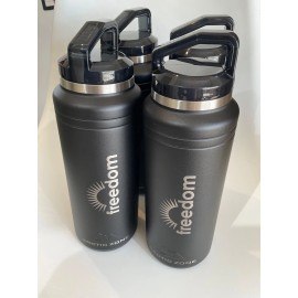 Arctic Zone 32oz Titan Thermal Tumbler Bottle Item 1600-23Bk " freedom" Logo