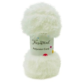 (23 Colors Available) Yusarinl Eyelash Yarn Fluffy 100% Polyester 3,35oz 130 Yards, Fun Fur Yarn for a Border, toy's Hair or Beard-Milk White