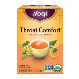 Yogi Organic Throat Comfort Herbal Té sin cafeína - 16 Bolsas de té