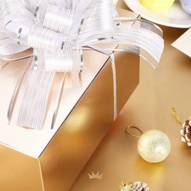 PACKQUEEN Champagne Gold Gift Boxes with Lids 10 Pack 8x8x4 Inches, Parer Bridesmaid Proposal Boxes, Gift Boxes in Bulk for Wedding, Party, Light Weight Gifts (Glossy Champagne Gold, Grain Texture)