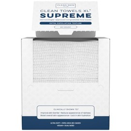 Clean Skin Club Clean Towels XL Supreme, 50 Count, Absorbent, Gentle Exfoliation, Chemical Free, Unscented, for All Skin Types