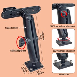 HYS Adhesive Truck & Car Walkie Talkie/Shoulder Speaker Mic Belt Clip Holder, Secure Grip, Heavy Duty Drill Base Tablet Mount, Sturdy 2-way Radio Mount for Commercial Vehicles, Trucks, Table and Wall