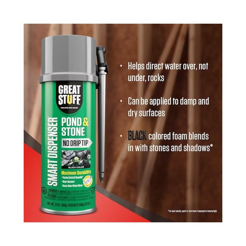 GREAT STUFF 99112849 Smart Dispenser Pond & Stone, 12 oz,