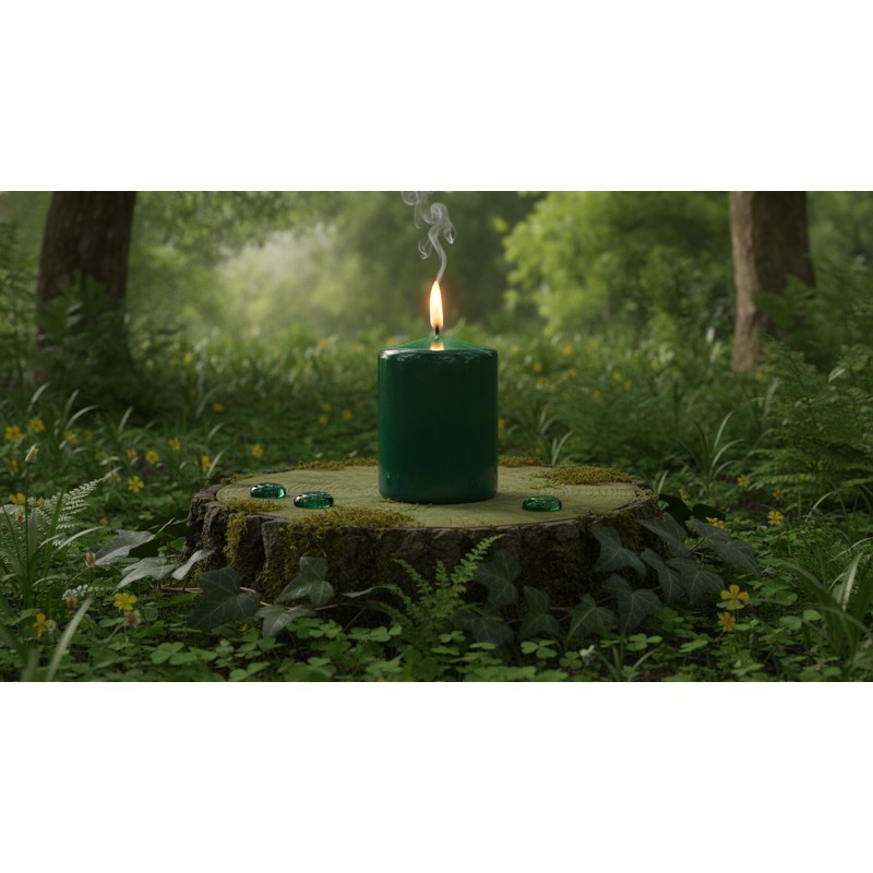 Cereria Di Giorgio Candela Cero Laccata Verde scuro 7x10 cm