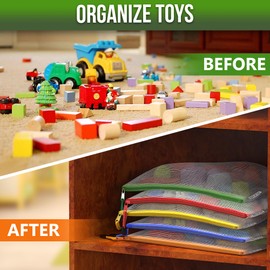 5 Pack Large Plastic Zipper Pouches B4 (12х15in) for Puzzle & Board Game Storage Bags - Mesh Zipper Pouch Document Bag - Pouches for Organization Storage Bags with Zipper - Zipper Bags for Organizing