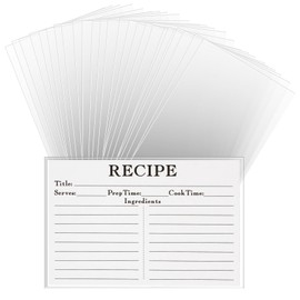 HVSWLY 100PCS Recipe Card Protectors,4x6 Waterproof Clear Recipe Card Covers,Plastic Sleeves for Recipe Card,Protect Your Recipes from Kitchen Messes